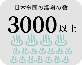 日本全国の温泉の数 3000以上