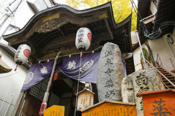 湯原温泉　温泉薬師堂の花まつり